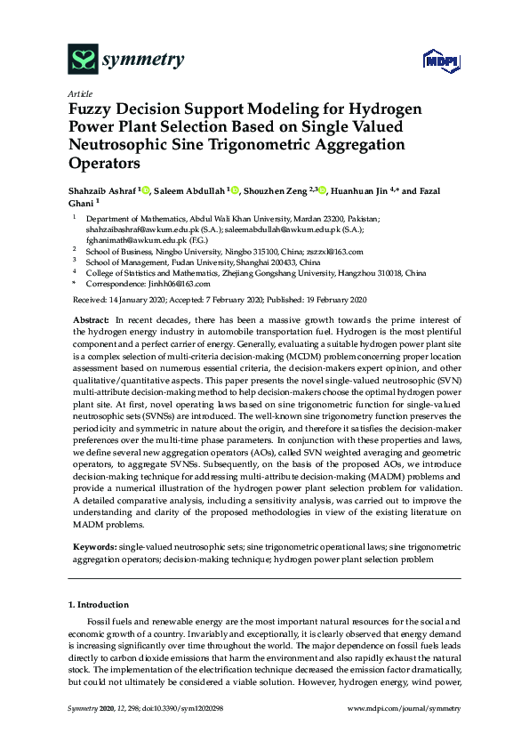 (PDF) Fuzzy Decision Support Modeling for Hydrogen Power Plant ...