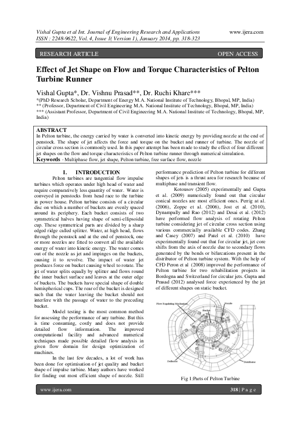 (PDF) Effect of Jet Shape on Flow and Torque Characteristics of Pelton ...