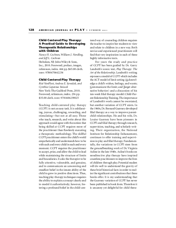 (PDF) Child-Centered Play Therapy: A Practical Guide to Developing ...