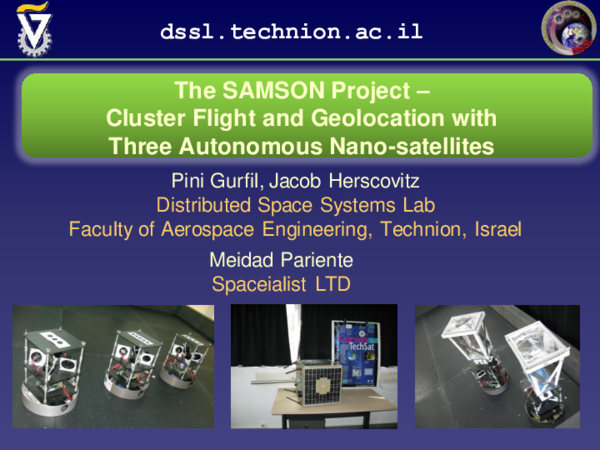 (PDF) The SAMSON Project – Cluster Flight and Geolocation with Three ...