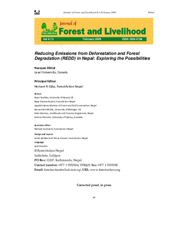 (PDF) Reducing Emissions from Deforestation and Forest Degradation ...