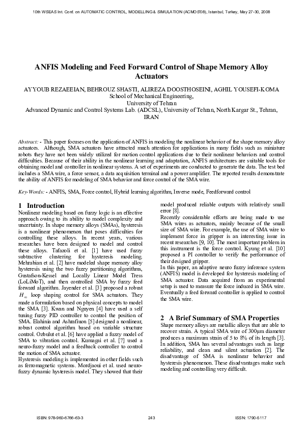(PDF) ANFIS modeling and feed forward control of shape memory alloy ...