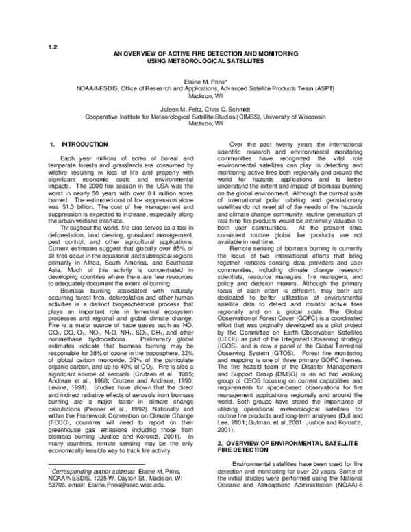 (PDF) 2 an Overview of Active Fire Detection and Monitoring Using ...