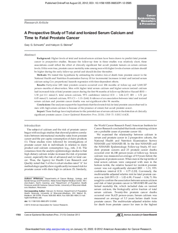 (PDF) Research Article A Prospective Study of Total and Ionized Serum ...