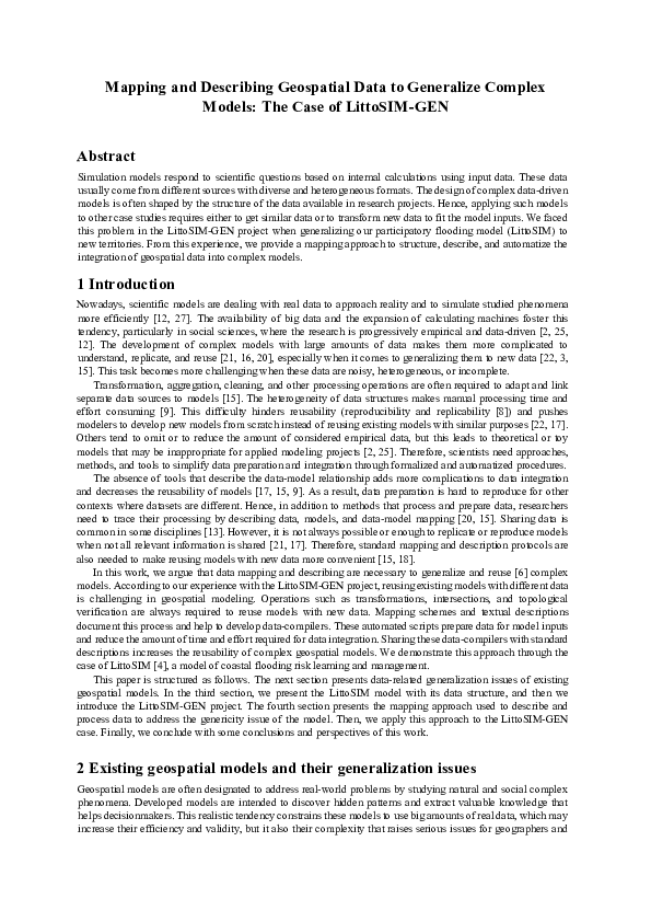 (PDF) Mapping and Describing Geospatial Data to Generalize Complex ...