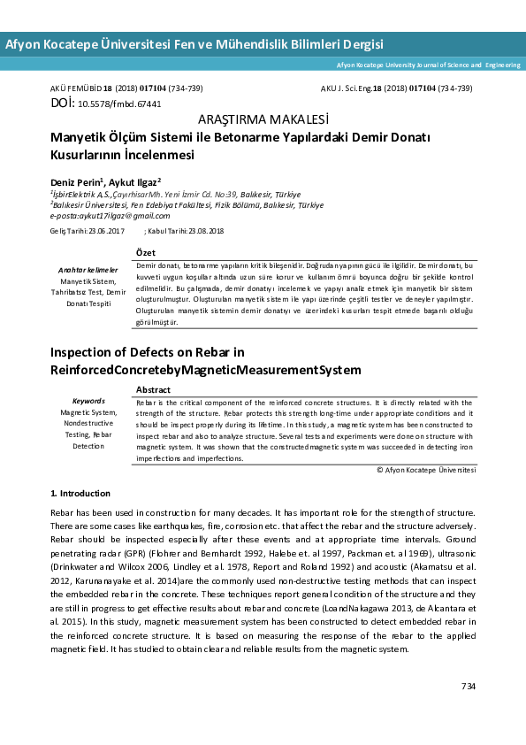 (PDF) Inspection of Defects on Rebar in