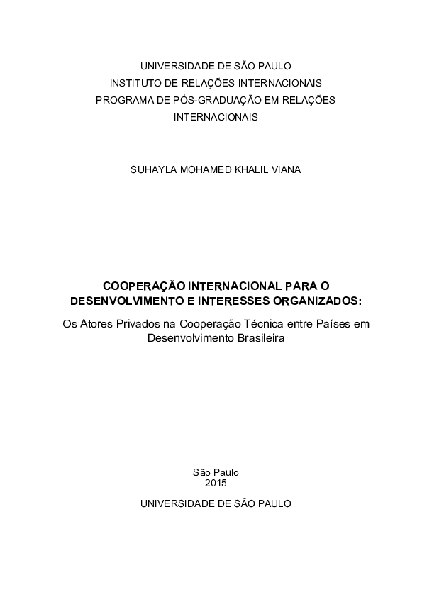 (PDF) Cooperação internacional para o desenvolvimento em Valle del ...
