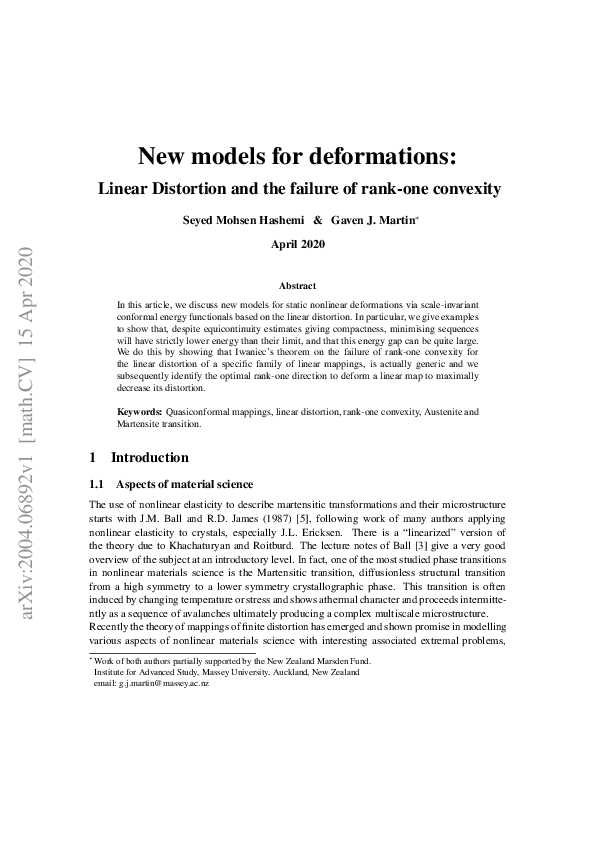 (PDF) New models for deformations: Linear Distortion and the failure of ...