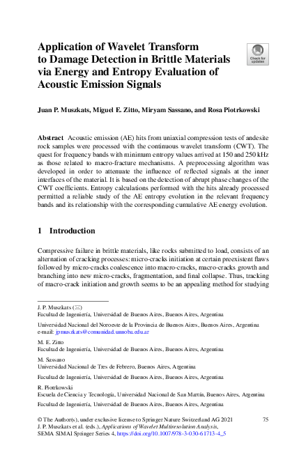 (PDF) Application of Wavelet Transform to Damage Detection in Brittle ...