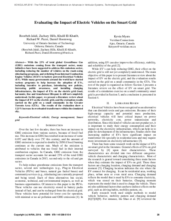 (PDF) Evaluating the Impact of Electric Vehicles on the Smart Grid