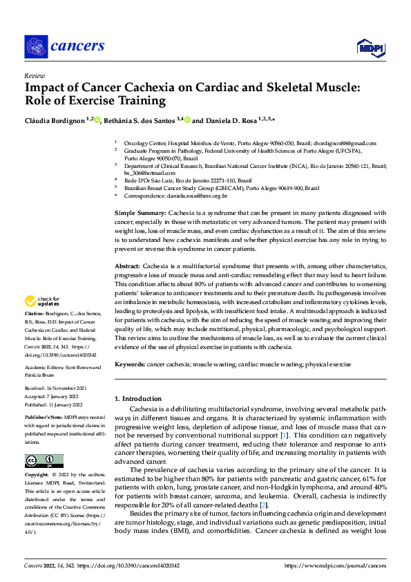 (PDF) Impact of Cancer Cachexia on Cardiac and Skeletal Muscle: Role of ...