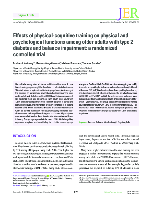 (PDF) Effects of physical-cognitive training on physical and ...