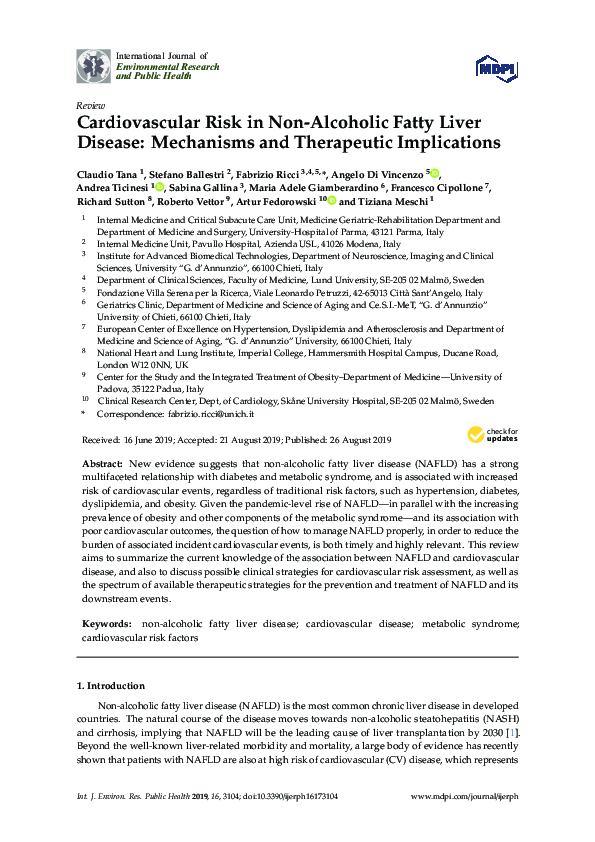 (PDF) Cardiovascular Risk in Non-Alcoholic Fatty Liver Disease ...