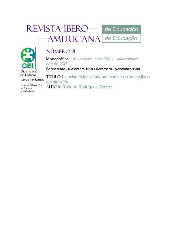 (PDF) La universidad latinoamericana en la encrucijada del siglo XXI