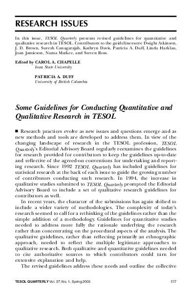 (PDF) In this issue, TESOL Quarterly presents revised guidelines for ...