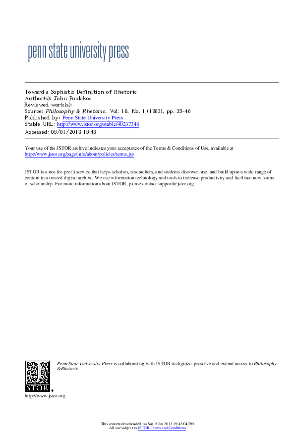 (PDF) Toward a Sophistic Definition of Rhetoric