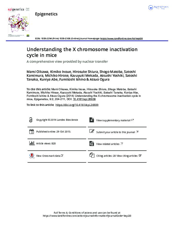 (PDF) Understanding the X chromosome inactivation cycle in mice: A ...