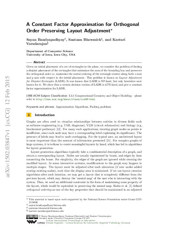 (PDF) A Constant Factor Approximation for Orthogonal Order Preserving ...