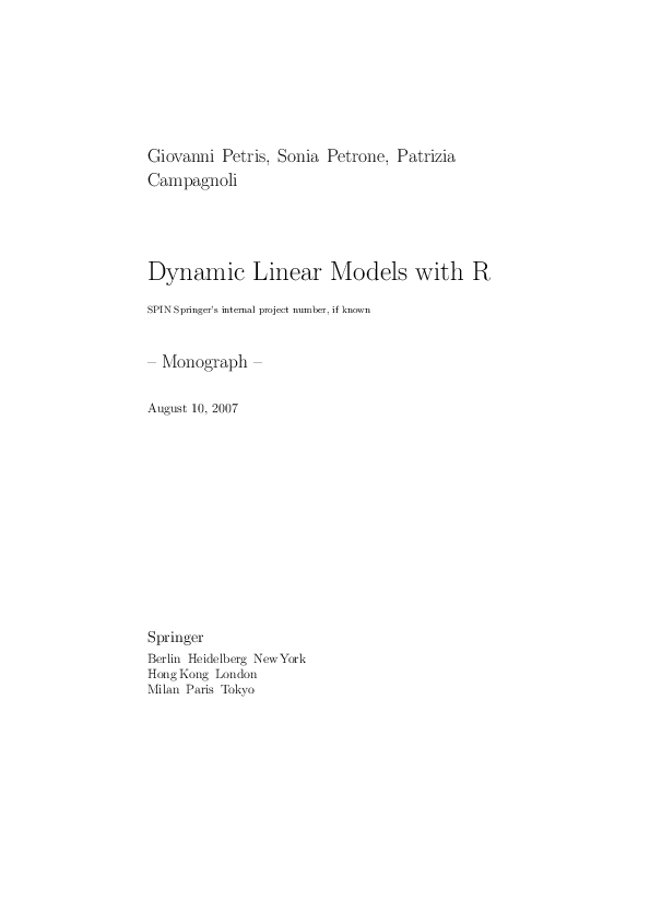 (PDF) Dynamic linear models