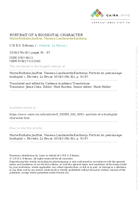 (PDF) Portrait of a biodigital character