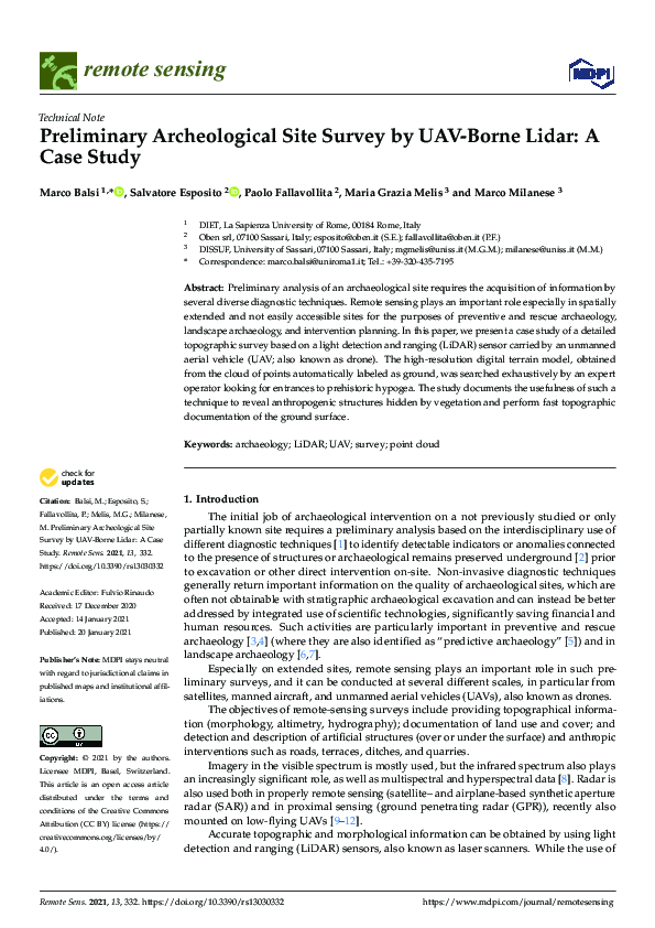 (PDF) Preliminary Archeological Site Survey by UAV-Borne Lidar: A Case ...