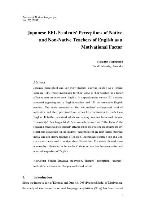 (PDF) Japanese EFL Students’ Perceptions of Native and Non-Native ...