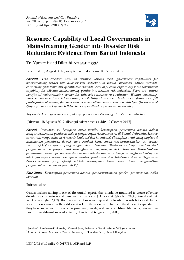 (PDF) Resource Capability of Local Governments in Mainstreaming Gender ...