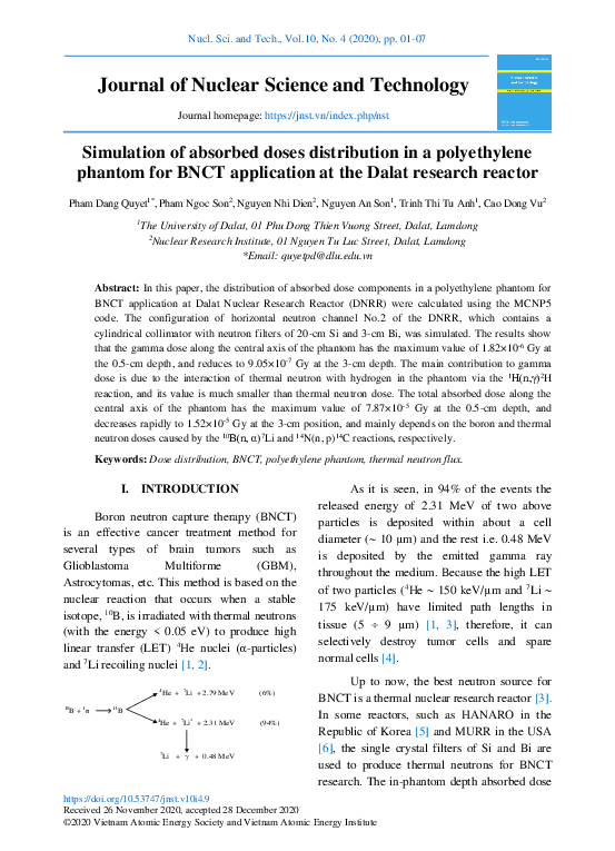 (PDF) Simulation of absorbed doses distribution in a polyethylene ...