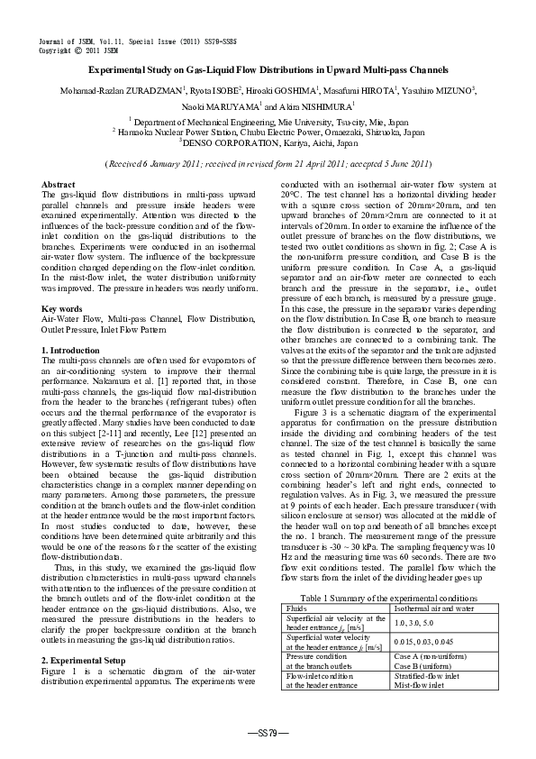 (PDF) Experimental Study on Gas-Liquid Flow Distributions in Upward ...