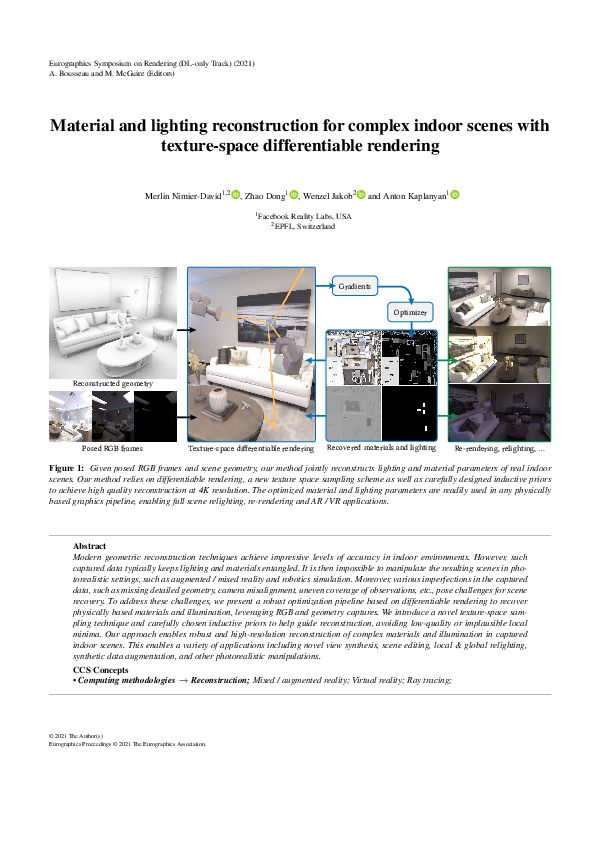 (PDF) Material and Lighting Reconstruction for Complex Indoor Scenes ...