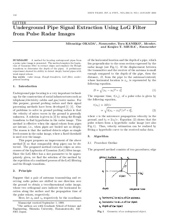 (PDF) Underground Pipe Signal Extraction Using LoG Filter from Pulse ...
