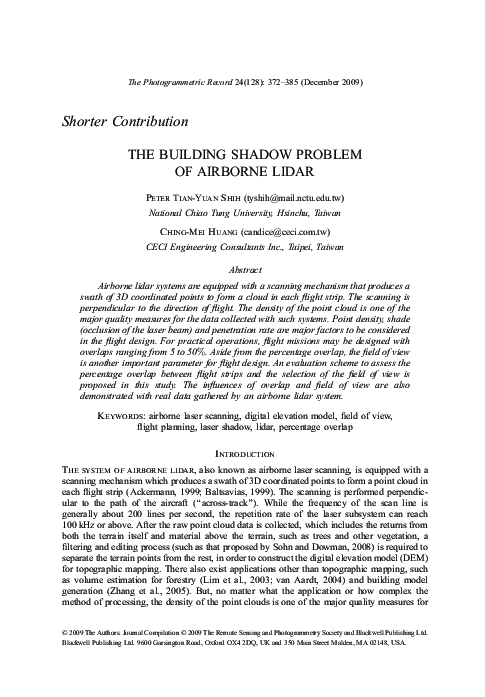 (PDF) The building shadow problem of airborne lidar