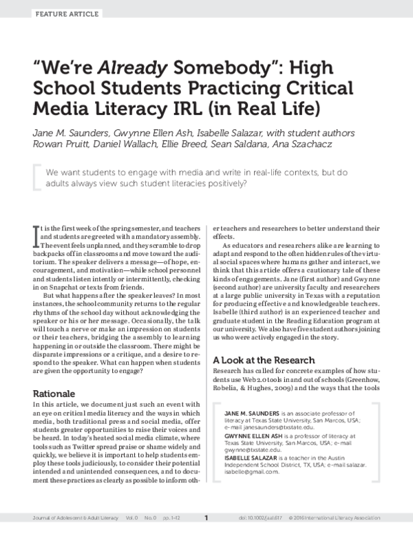 Practicing Media Literacy Skills - Facing History and Ourselves