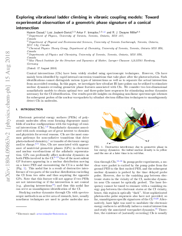 (PDF) Exploring vibrational ladder climbing in vibronic coupling models ...