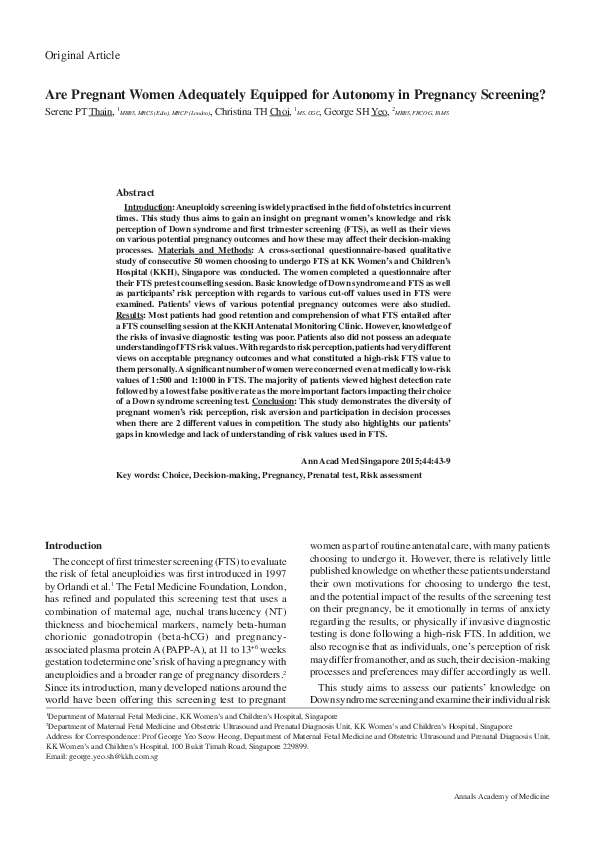 (PDF) Are pregnant women adequately equipped for autonomy in pregnancy ...
