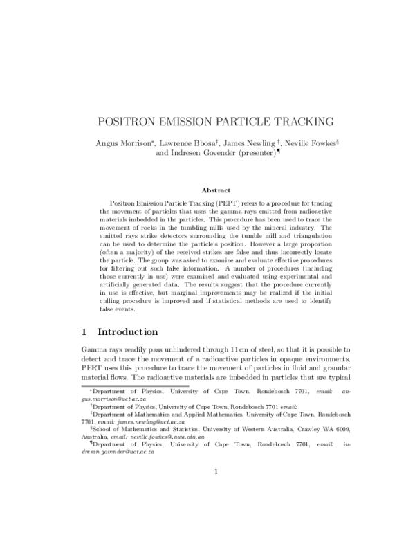(PDF) Positron emission particle tracking