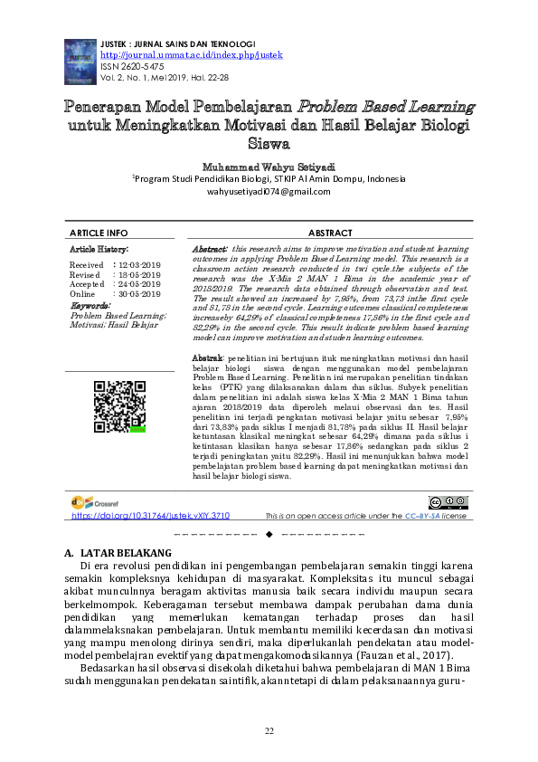 (PDF) Penerapan Model Pembelajaran Problem Based Learning untuk ...