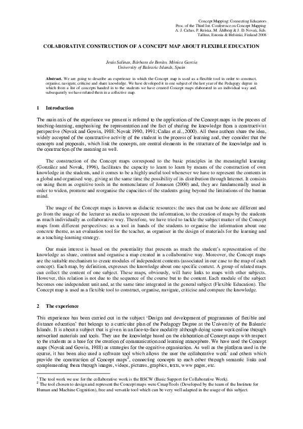 (PDF) Collaborative Construction of a Concept Map about Flexible Education