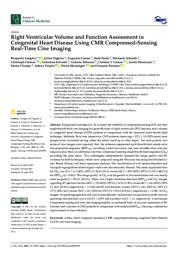 (PDF) Right Ventricular Volume and Function Assessment in Congenital ...