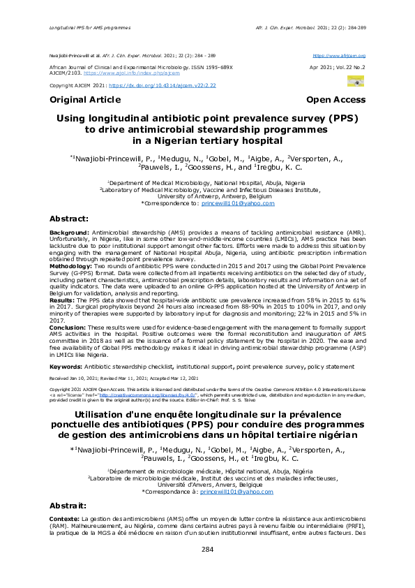 (PDF) Using longitudinal antibiotic point prevalence survey (PPS) to ...