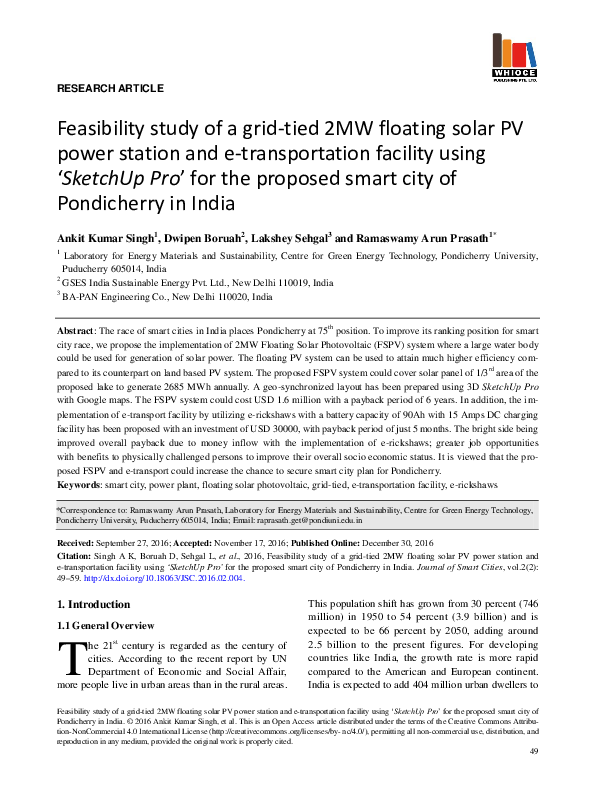 (PDF) Feasibility study of a grid-tied 2MW floating solar PV power ...