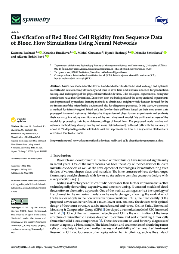 (PDF) Classification of Red Blood Cell Rigidity from Sequence Data of ...