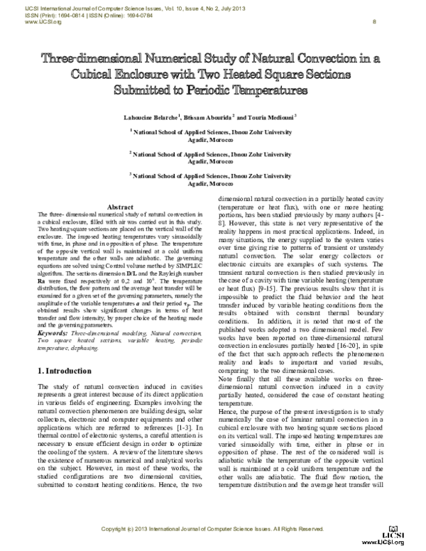 (PDF) Three-dimensional Numerical Study of Natural Convection in a ...