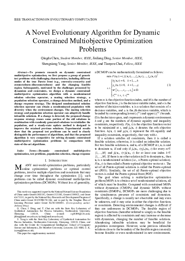 (PDF) A Novel Evolutionary Algorithm for Dynamic Constrained ...