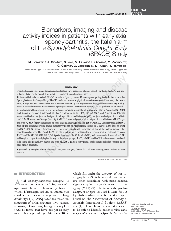 (PDF) Biomarkers, imaging and disease activity indices in patients with ...