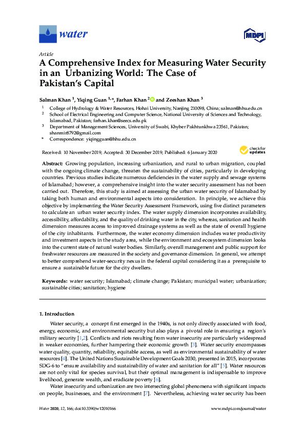 (PDF) A Comprehensive Index for Measuring Water Security in an ...