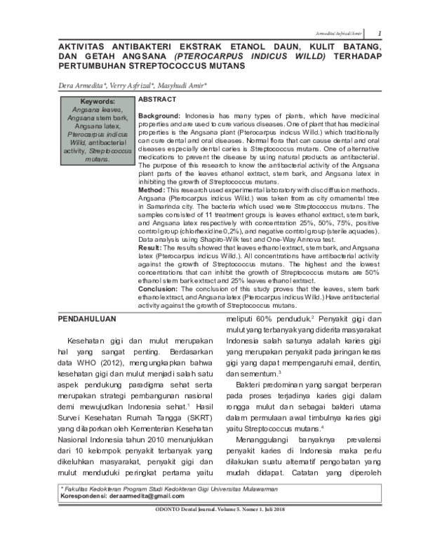 (PDF) The Antibacterial Activity of Leaves Ethanol Extract, Stem Bark ...