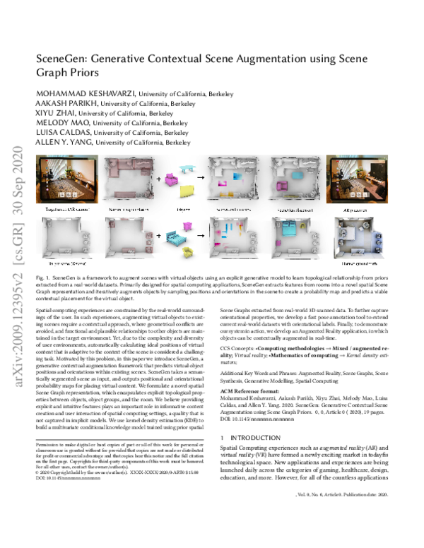 (PDF) SceneGen: Generative Contextual Scene Augmentation using Scene ...