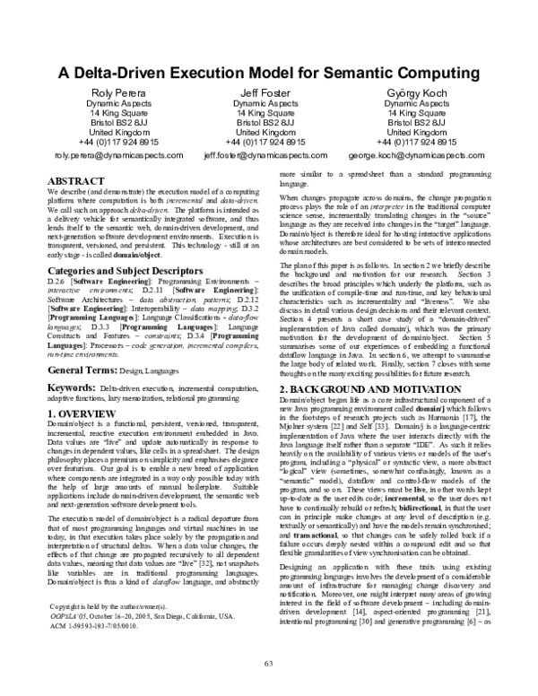(PDF) A delta-driven execution model for semantic computing