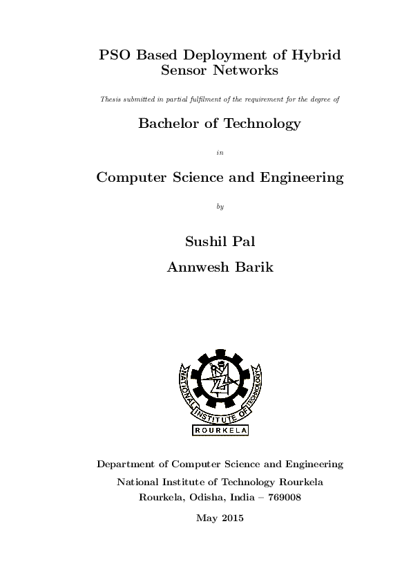 (PDF) PSO Based Deployment of Hybrid Sensor Networks | Annwesh Barik ...